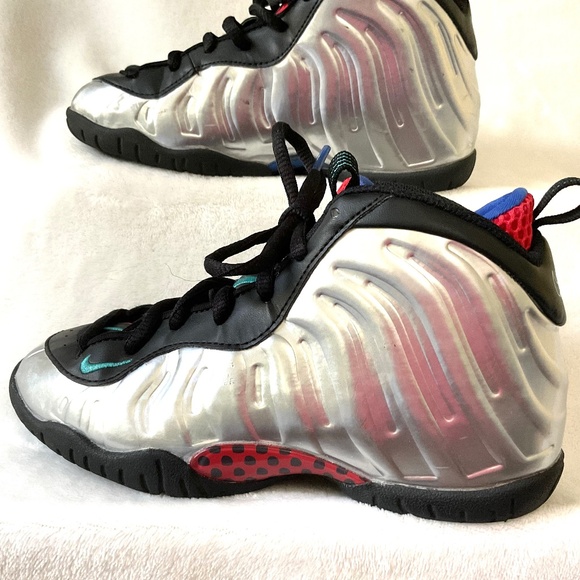 Nike Little Posite One PS Metallic Silver Dusty Cactus Kids Foamposite Sz 13C - Picture 8 of 14